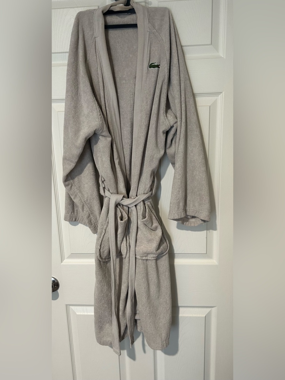 Lacoste Neutral Gray Terry Robe